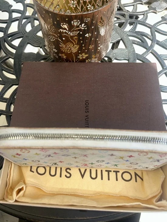 Louis Vuitton Multicolor Monogram White Canvas Zip Wallet - Picture 5 of 7